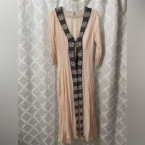 Free people embroidered maxi dress with pockets